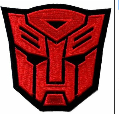 Logotipo bordado frontera de la película de cine de Merrow Logo Patch Transformers Red Autobot