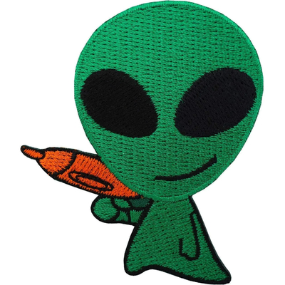 El extranjero bordó el hierro en UFO Martian Badge For Jacket del espacio de la NASA de los remiendos