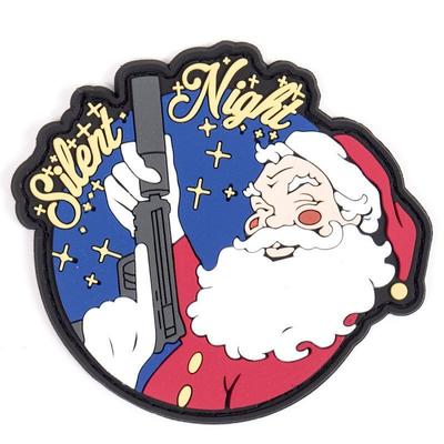Emblema de la insignia de la moral militar táctica del brazalete del parche del PVC de la moral de la noche silenciosa de la Navidad
