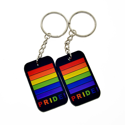 Gay suave Pride Keychains Custom Rainbow Logo del PVC del silicón