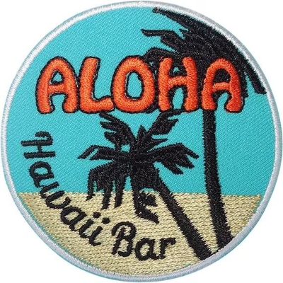 El hierro en barra de Hawaii cose en insignia bordada playa hawaiana de las palmeras de la ropa del remiendo