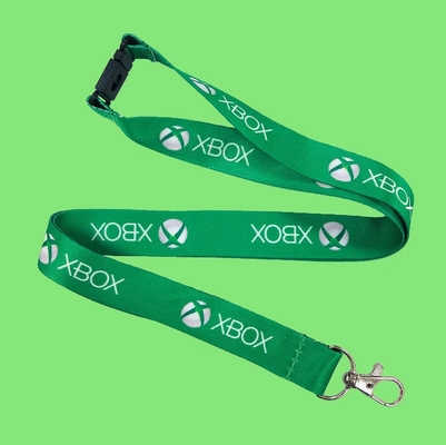 15 mm de ancho Xbox cordón de llave insignia de identificación 900 mm de longitud Logotipo Impreso cordón con gancho de metal