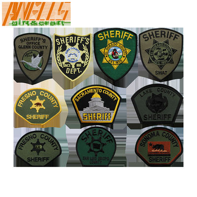 Remiendo bordado tela cruzada PMS de la insignia de la hombrera del sheriff 8C de la seguridad