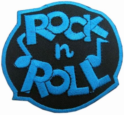 El bordado de la tela cruzada del gancho y del lazo del rock-and-roll remienda PMS