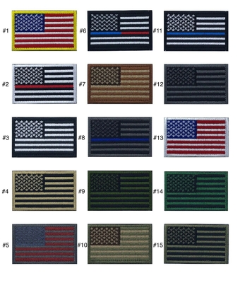 Gancho de la frontera 2x3 de Merrow del remiendo de la bandera americana de los E.E.U.U. de la tela de la tela cruzada y remiendo del lazo