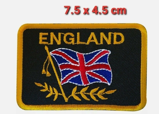 El algodón de la tela cruzada bordó la unión Jack Sew On Embroidered Patch del remiendo de la bandera de Inglaterra
