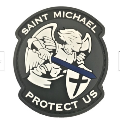 La moral del PVC de Michael Protect Us Custom del santo remienda el accesorio 10C del velcro