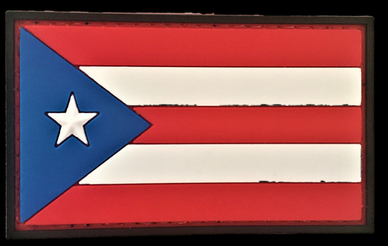 SELLO SOI Ranger Sew On Backing renovado del francotirador del remiendo del PVC de la bandera de las RRPP de Puerto Rico