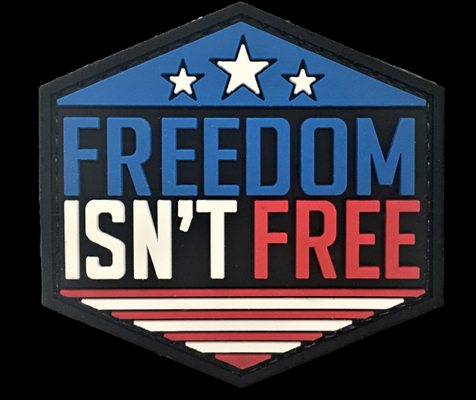 Remiendo grabado en relieve amistoso 2.o 3D Logo Freedom Isn ' T del PVC de Eco libre