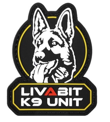 Gancho del remiendo del PVC de la moral del icono del perro de la unidad de LIVABIT K9 y remiendos tácticos del lazo