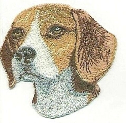 3&quot; borde de Merrowed de los colores del material 9 de la felpilla del remiendo del bordado del perro del beagle