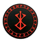 marca de goma suave de Berserker del remiendo del PVC 6C de sacrificio Rune Viking Patch nórdico rojo
