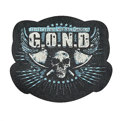 Emblemas tejidos OEM hierro en costura en logotipo parches de ropa con formas y diseños personalizados