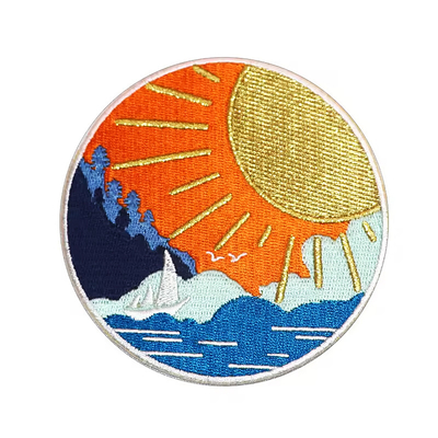 Parche de transferencia de calor hierro en la ropa bordado parche diseñador de logotipo personalizado Prensa Parches bordado
