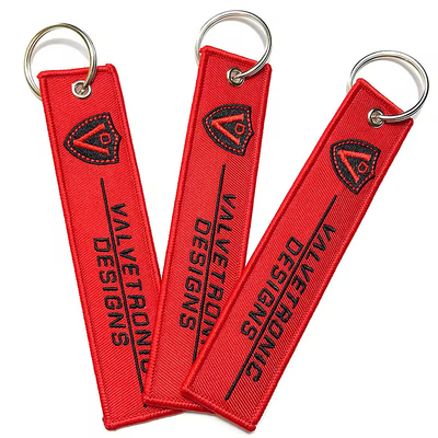 Llave de llave personalizable de doble cara bordado Llave de llave de logotipo personalizado Merrow bordado con parche llaveros
