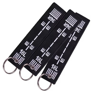 Logotipo personalizado Tejido Key Tag bordado Keychain Etiqueta Keychain