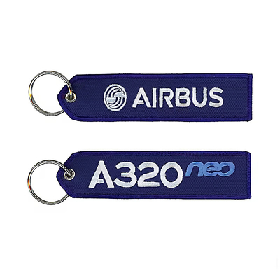 Logotipo personalizado Tejido Key Tag bordado Keychain Etiqueta Keychain