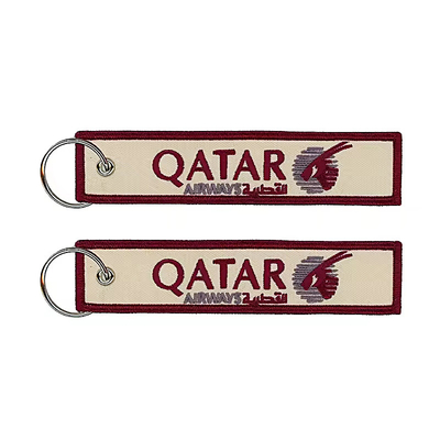 Logotipo personalizado Tejido Key Tag bordado Keychain Etiqueta Keychain