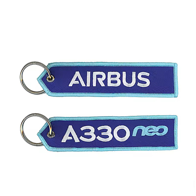 Logotipo personalizado Tejido Key Tag bordado Keychain Etiqueta Keychain