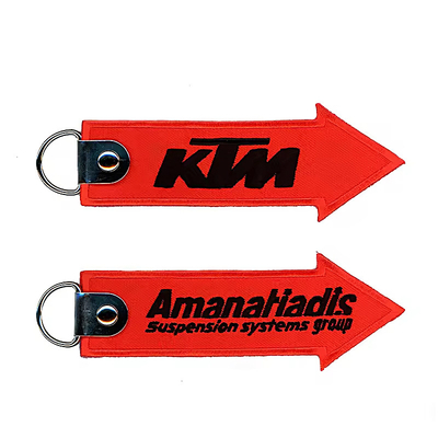 Logotipo personalizado Tejido Key Tag bordado Keychain Etiqueta Keychain