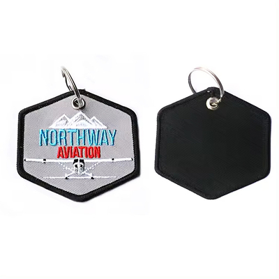Fabrica directa de llaveros bordados personalizados con diseño de mensajes personalizados
