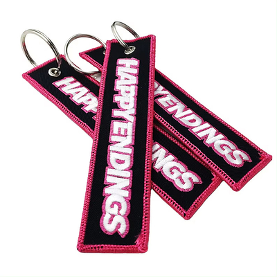 Fabrica directa de llaveros bordados personalizados con diseño de mensajes personalizados