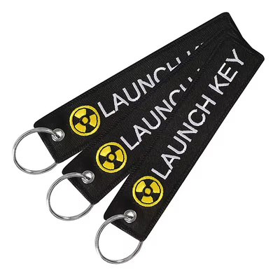 Llave de llave bordado de Twill negro Llave de llave bordado de equipaje de equipo