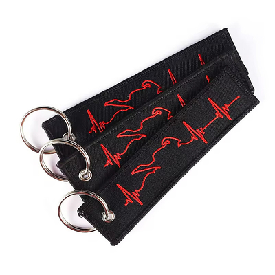Llave de llave bordado de Twill negro Llave de llave bordado de equipaje de equipo