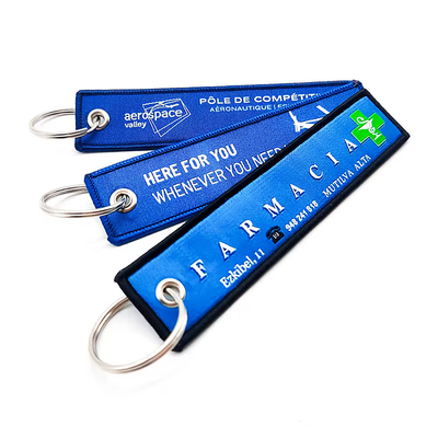 Tejido de tela personalizada bordado de motocicleta en blanco llavero de anime bordado llave jet etiqueta para automóvil y motocicleta