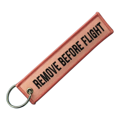 Llave de llave de logotipo creativo duradero y personalizado de doble cara con marca tejida bordada