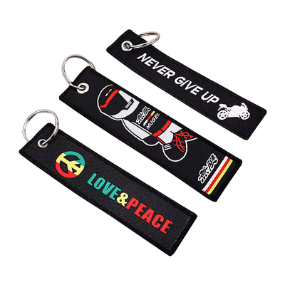 Personalización Personalizado Tejido Key Tag Brillante encanto llavero de metal blando