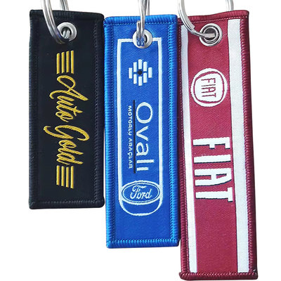 Personalización Personalizado Tejido Key Tag Brillante encanto llavero de metal blando