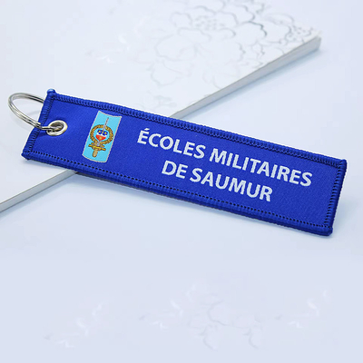 OEM/ODM Acceptable tecido tejido llavero de cadena bordado Anime Key Jet Tag para el coche de la motocicleta