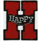 remiendo feliz rojo del equipo universitario de la felpilla de la letra H de 2 1/2”