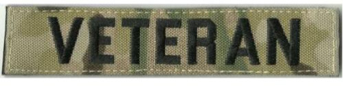 CINTA de NOMBRE táctica de MULTICAM del “VETERANO” del gancho del remiendo de BuckUp - 1&quot; X 5&quot;