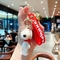 Llavero (rojo) Snoopy del PVC de Charlie Brown Keyring 3D de los cacahuetes hecho a mano