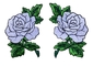 Forro blanco de Rose Flower Embroidered Patches Velcro para la ropa