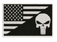 Los E.E.U.U. SEÑALAN el hierro del CRÁNEO por medio de una bandera en remiendo militar bordado de la bandera del ejército blanco del negro del remiendo