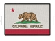 La bandera de la república de California bordó el hierro en la frontera de Merrow de la tela de la tela cruzada del remiendo
