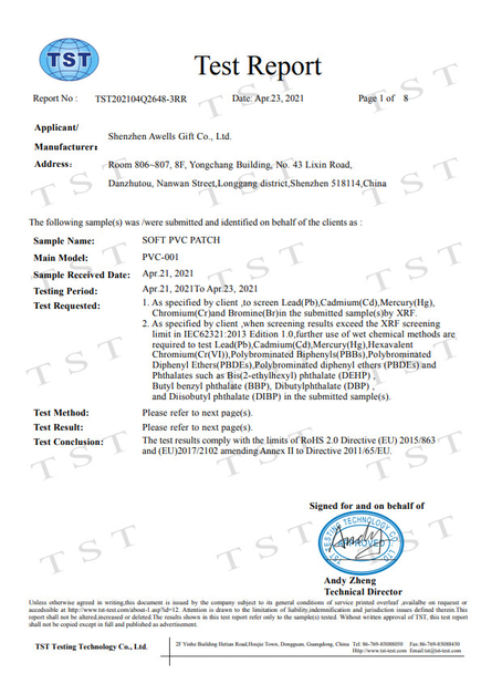 China Shenzhen Awells Gift Co., Ltd. Certificaciones