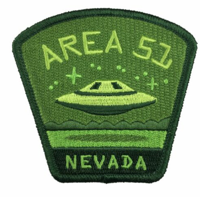 La frontera azul de Merrow bordada cose en el remiendo extranjero del viaje del UFO de Nevada del área de remiendo 51