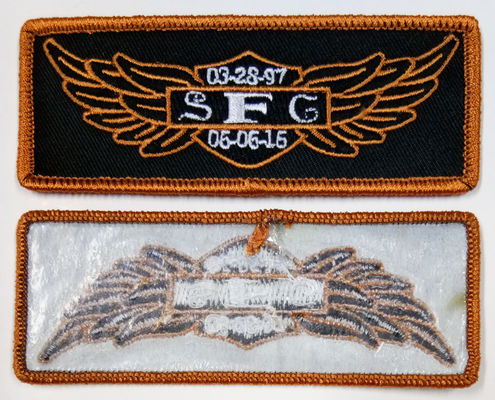 Remiendos del bordado del hierro de la frontera de SFG Merrow para Sportwear uniforme