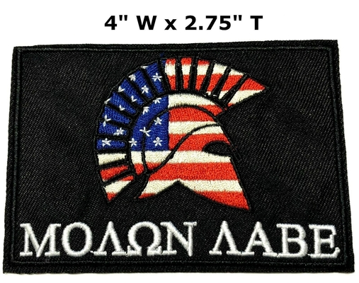 Bandera Spartan Helmet Embroidered Patch de los E.E.U.U. hierro-en Applique militar
