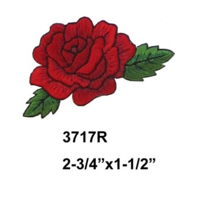 Hierro rojo de la tela de Rose Flower Embroidery Patch Twill en remiendo del Applique