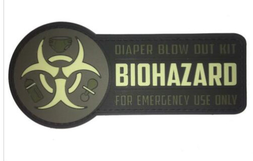 La moral de encargo del PVC del Biohazard remienda amistoso de Eco grabado en relieve/logotipo 3D de Debossed el 2.o
