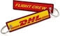 Diseño de logotipo personalizado DHL Flight Crew Llavero bordado Llavero tejido