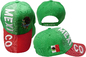 Bill3-D Sombrero de béisbol bordado ajustable México Letras del país Emblema Verde con Rojo