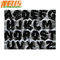 26 hierro de la tela cruzada PMS de las letras del alfabeto en remiendos bordados