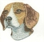 3&quot; hierro del retrato del perro del beagle en el color de encargo de Pantone de la frontera de Merrowed del remiendo del bordado